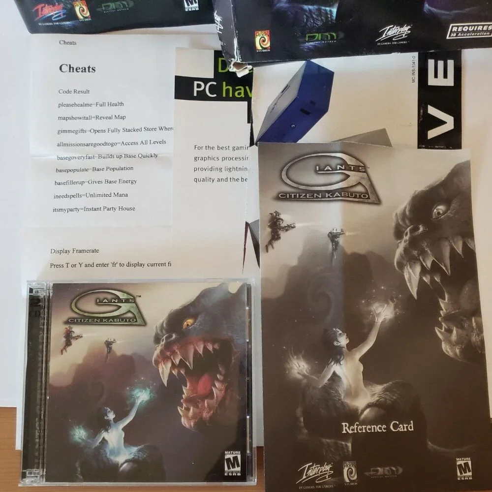 Giants Citizen Kabuto Big Box PC Game CD-ROM Computer Complete Windows 95 98 00